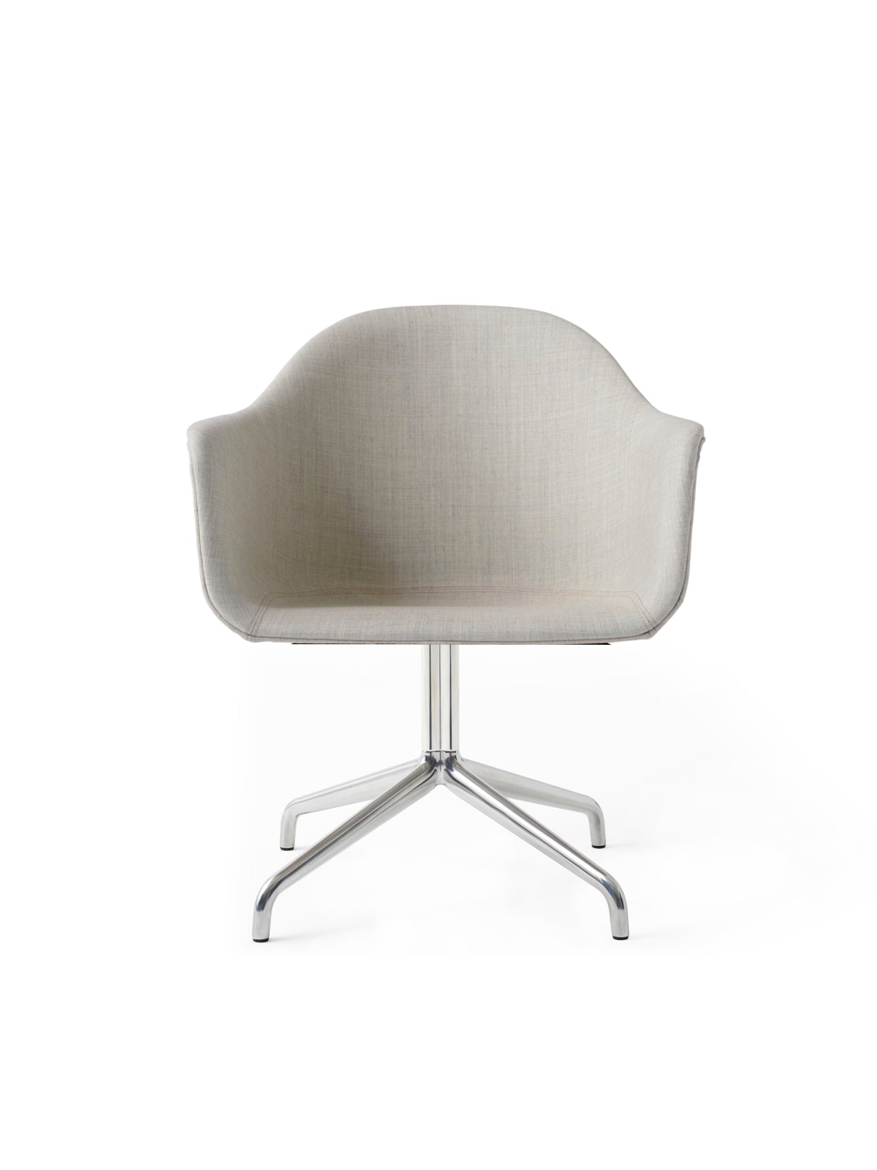 Harbour Arm Chair, Dining Height, Polished Aluminum Star Base w/Swivel, Upholstered