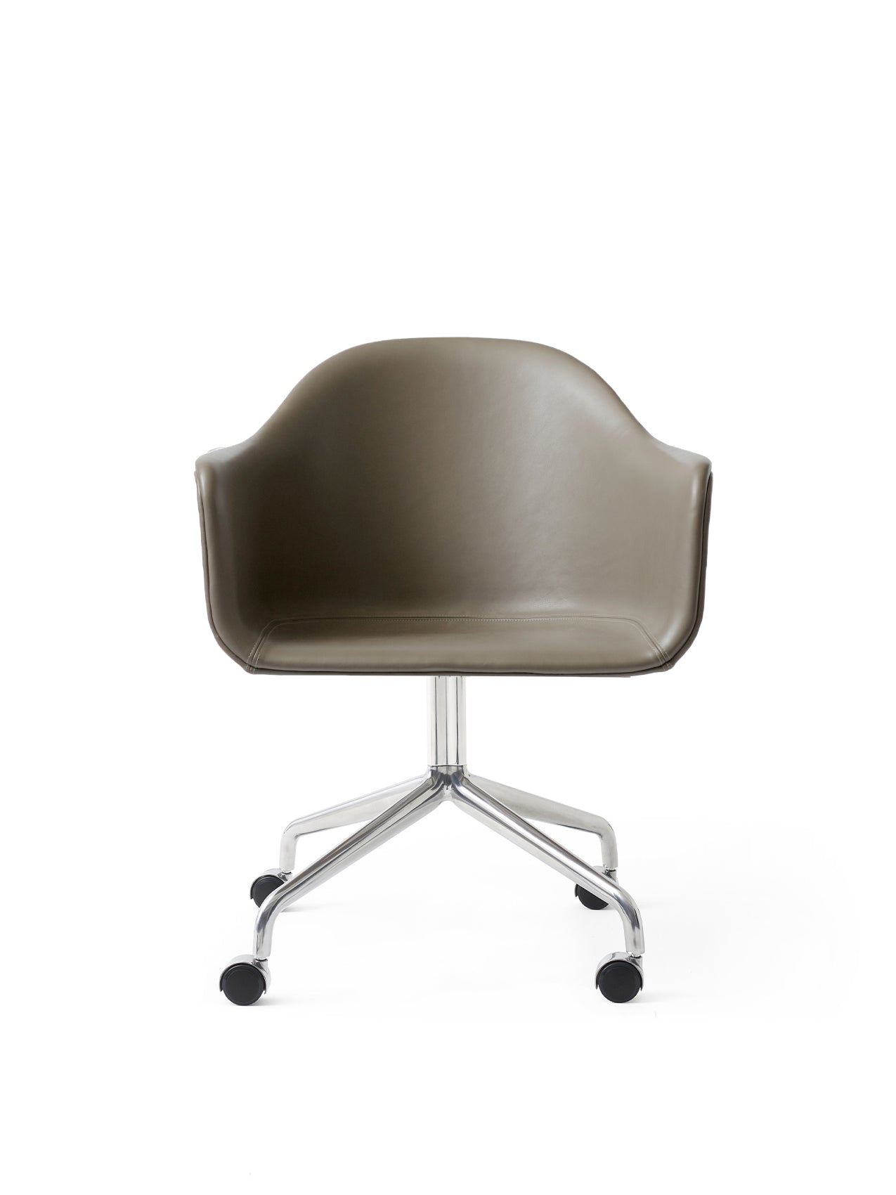 Harbour Arm Chair, Dining Height, Polished Aluminum Star Base w/Casters, Upholstered